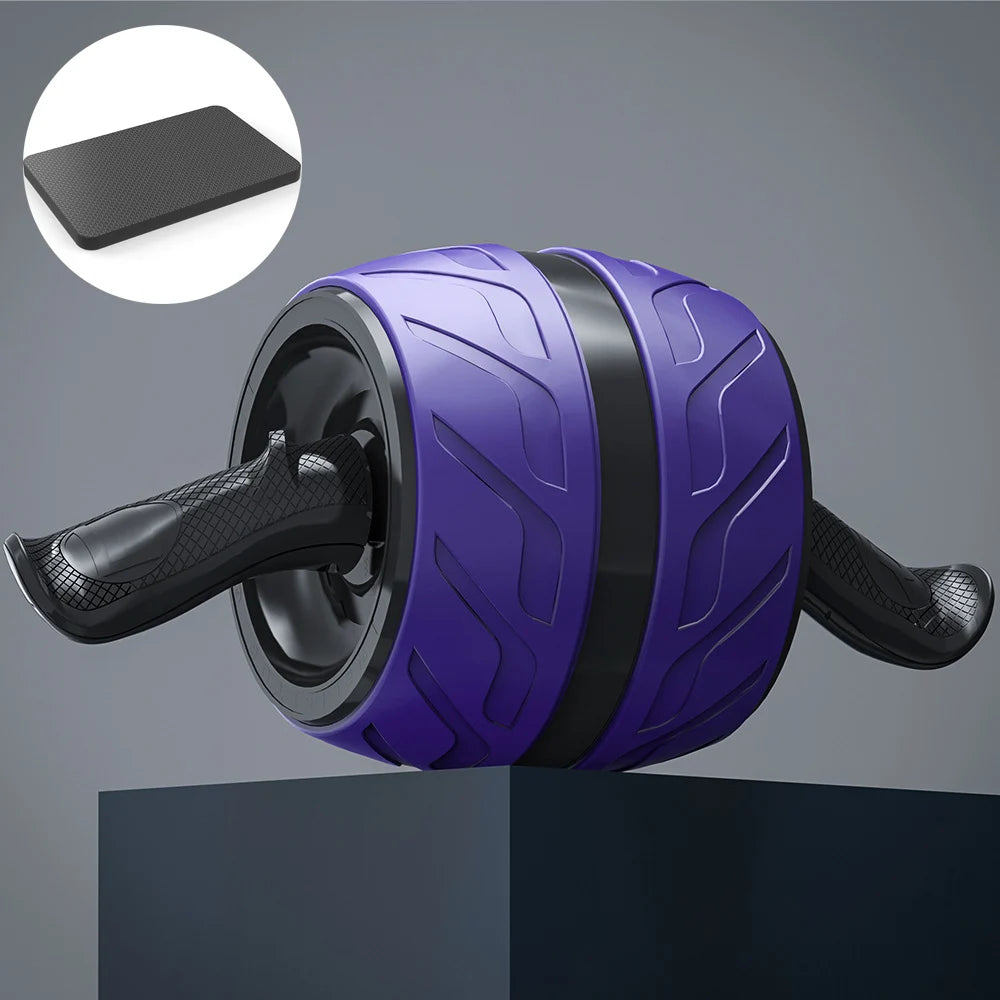 Ab-Roller mit Rückprallfunktion & Knieschutzmatte – Bauchtrainer Fitnessgerät für Zuhause & Studio Kaufschwan® Lila