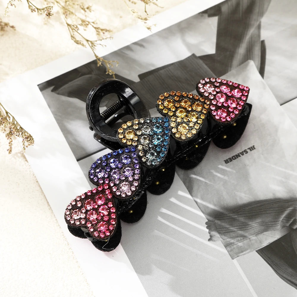 Haarklammer mit Glitzer & Strass – Vintage Herzförmige Kristall-Haarspange für Damen Kaufschwan® Abbildung 2