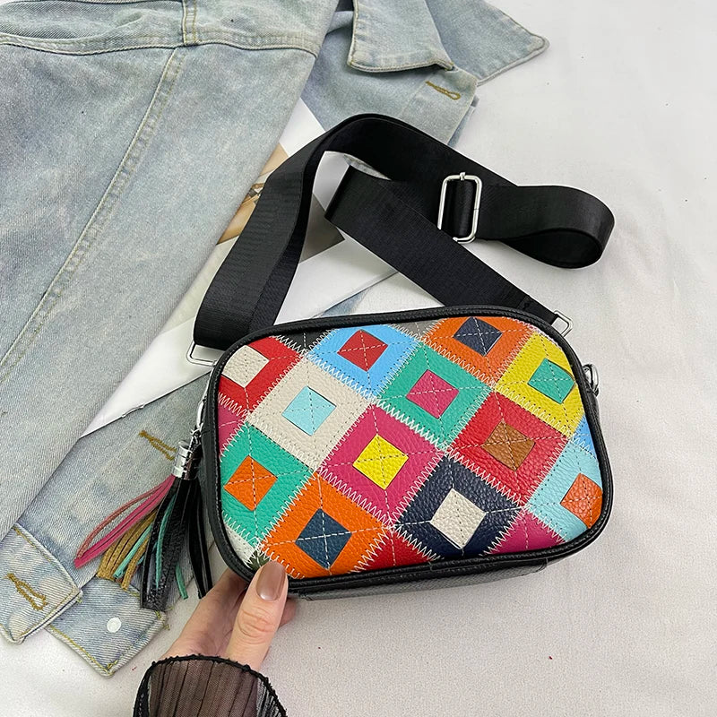 Kleine Bunte Ledertasche – Luxus Damen Handtasche, Crossbody & Schultertasche in Hochwertiger Verarbeitung