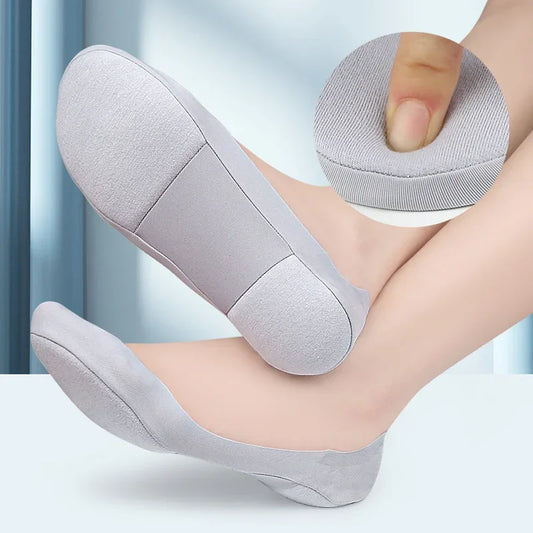 Damen Bootsocken mit Einlegesohle – Unsichtbare Plantarfasziitis Socken mit Stoßdämpfung & Rutschfestem Pad Kaufschwan®