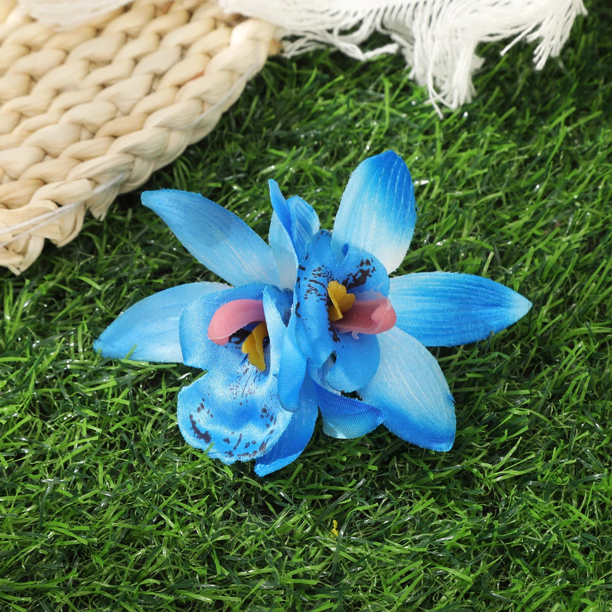 Orchideen-Blumen Haarklammer – Braut & Urlaubs Haaraccessoire Kaufschwan® Abbildung 14