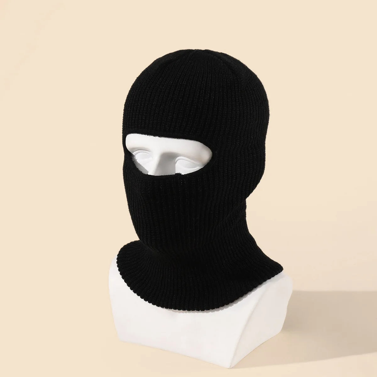 Unisex 1-Loch Skimaske Balaclava – Gestrickte Vollgesichts-Beanie Mütze | Winddichte Wintermütze für Damen & Herren beim Radfahren & Outdoor
