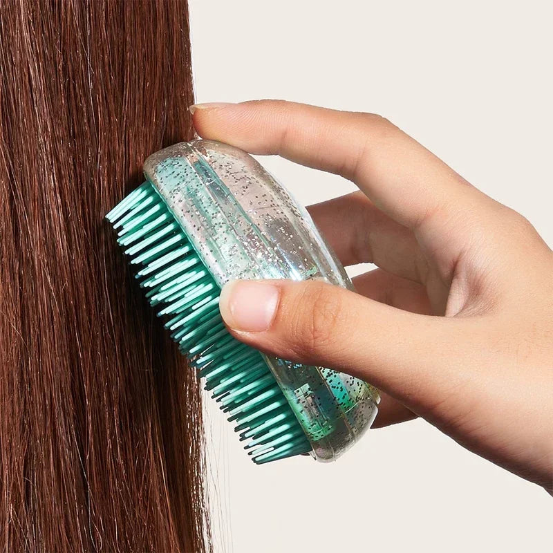 Kleiner Tragbarer Ei-Kamm – Sternenhimmel Design | Antiverknotungs-Haarbürste für Kinder, Reisen & Edge-Styling