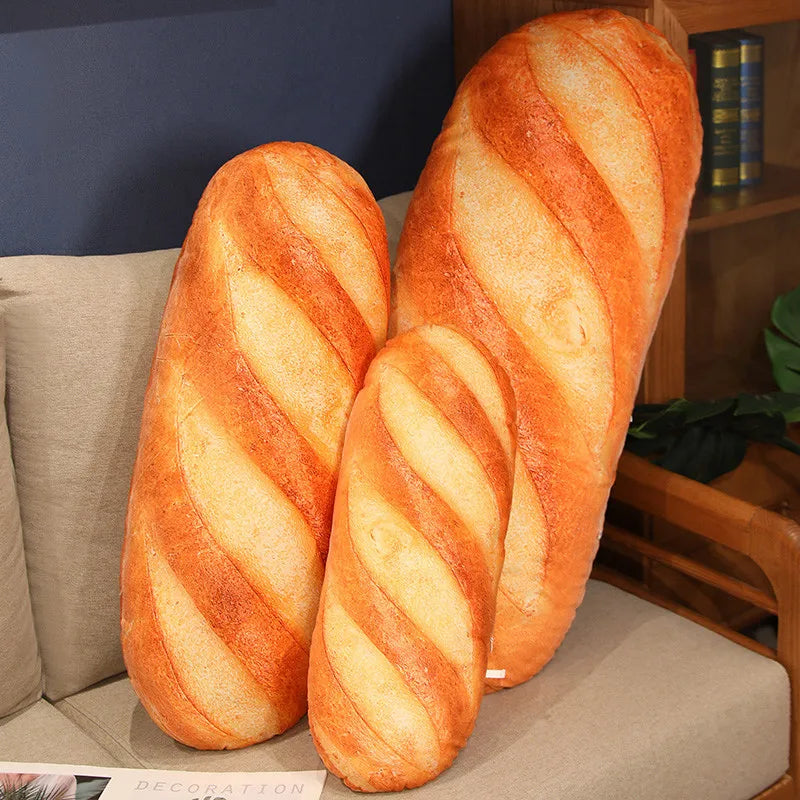Französisches Baguette Plüschkissen | Weiches Gefülltes Lebensmittel Plüschie | 20-100cm | Partydeko, Schlafbegleiter & Geschenk Kaufschwan®