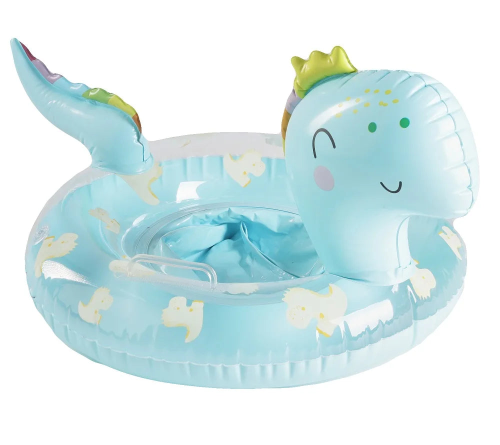 Baby Schwimmring Dinosaurier – Aufblasbarer Poolreifen für Kleinkinder & Kinder Kaufschwan® Hellblau