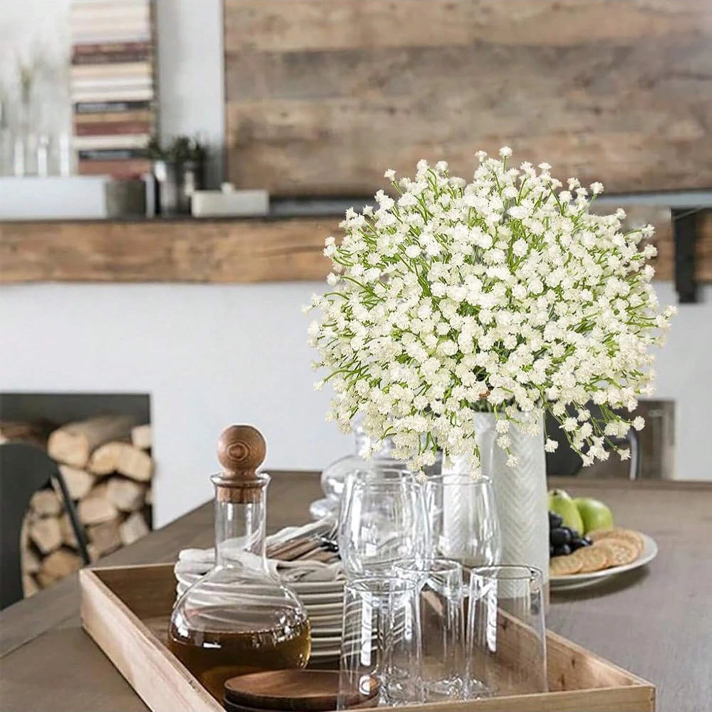 5/12 Stück Künstliches Schleierkraut aus Kunststoff – Kunstblumenstrauß für Hochzeit, Zuhause, Party & Valentinstagsdekoration Kaufschwan®