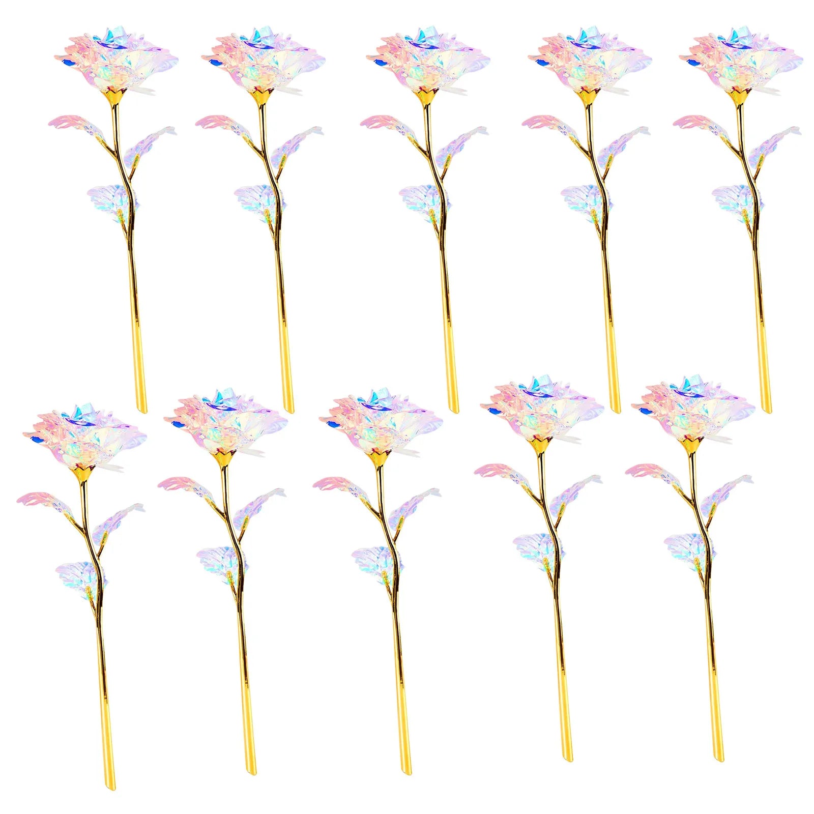 Galaxy Rose Ewige Blume – Leuchtende Goldfolie Rosen Geschenkset Kaufschwan® 10 Stück