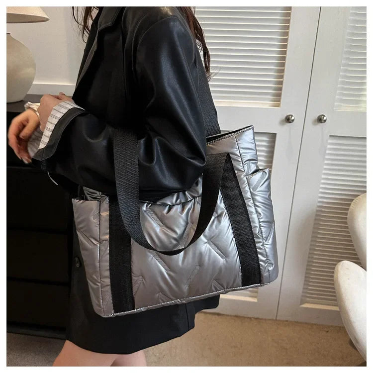 Damen Tote Bag Herbst – Große Kapazität Koreanische Mode Canvas Handtasche | Minimalistische Quadratische Schultertasche Kaufschwan®