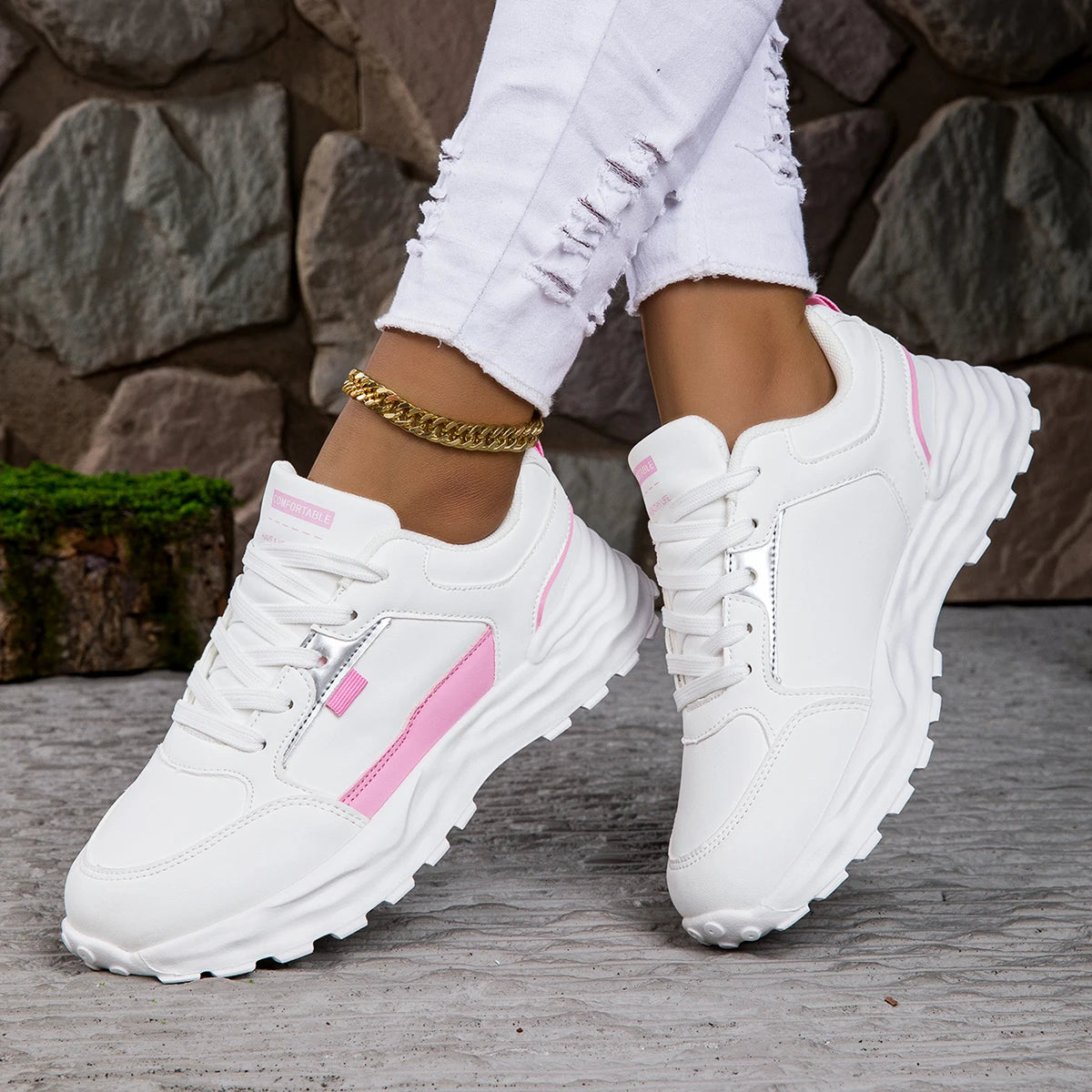 Damen Schnür-Sneaker – Bequeme Outdoor Lauf- & Walkingschuhe | Atmungsaktive Freizeitschuhe in Übergrößen Kaufschwan®