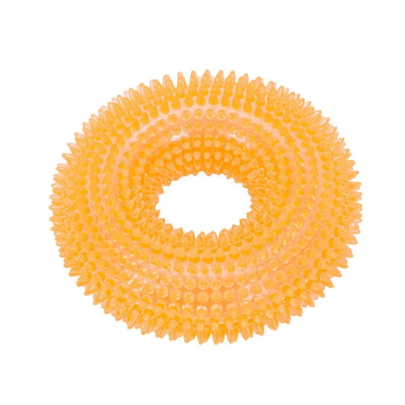 Donut Hundespielzeug – Quietschendes Kauspielzeug für Kleine und Mittelgroße Hunde Kaufschwan® Orange S-10cm