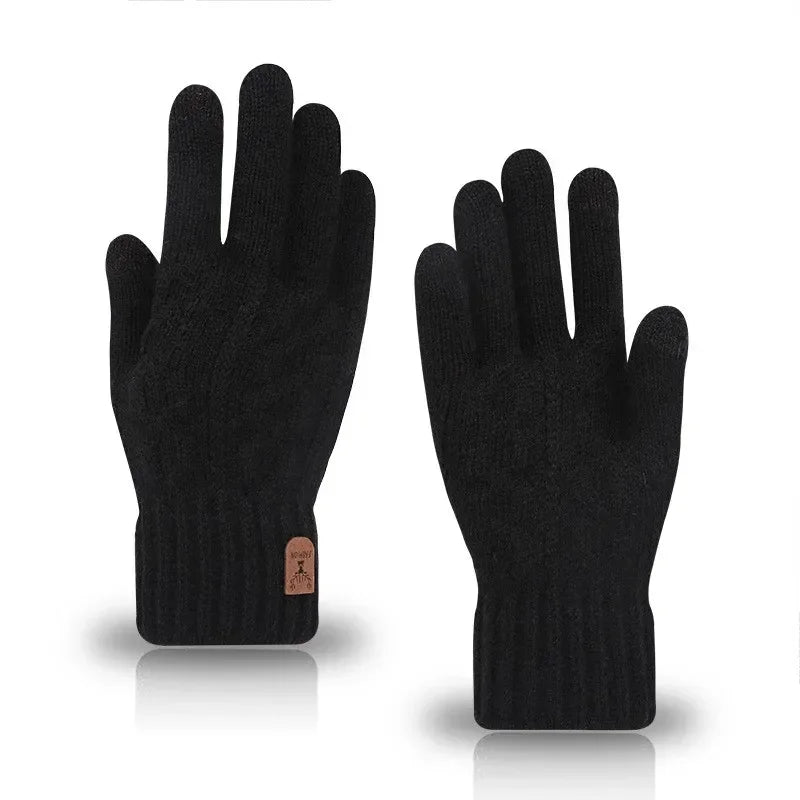 Herren Winterhandschuhe – Warme Strickhandschuhe mit Fleece-Futter | Touchscreen Vollfinger Handschuhe für Kaltes Wetter Kaufschwan®