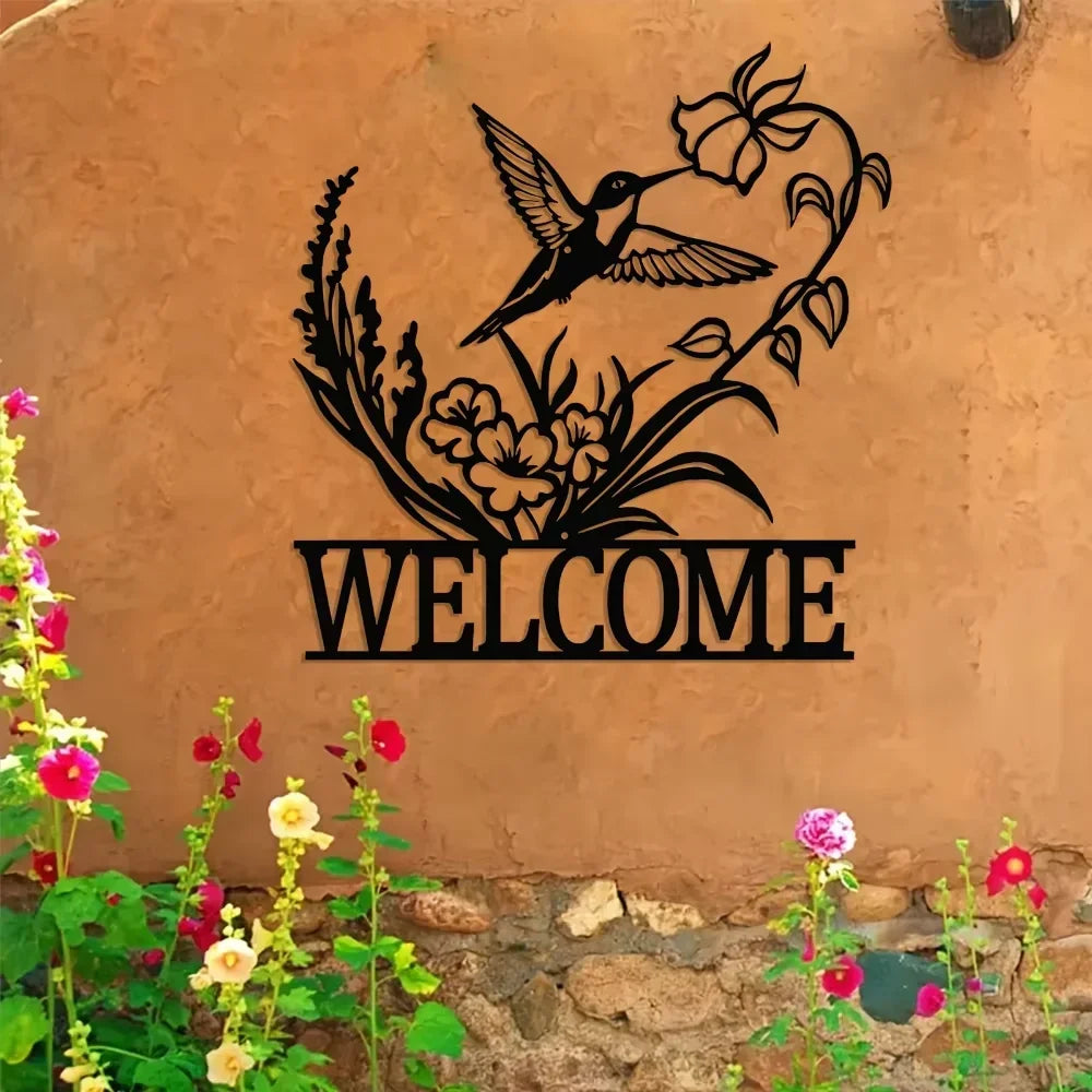 Minimalistische Metall Welcome Schilder – Eule, Schmetterling & Kolibri Wanddeko Kaufschwan®