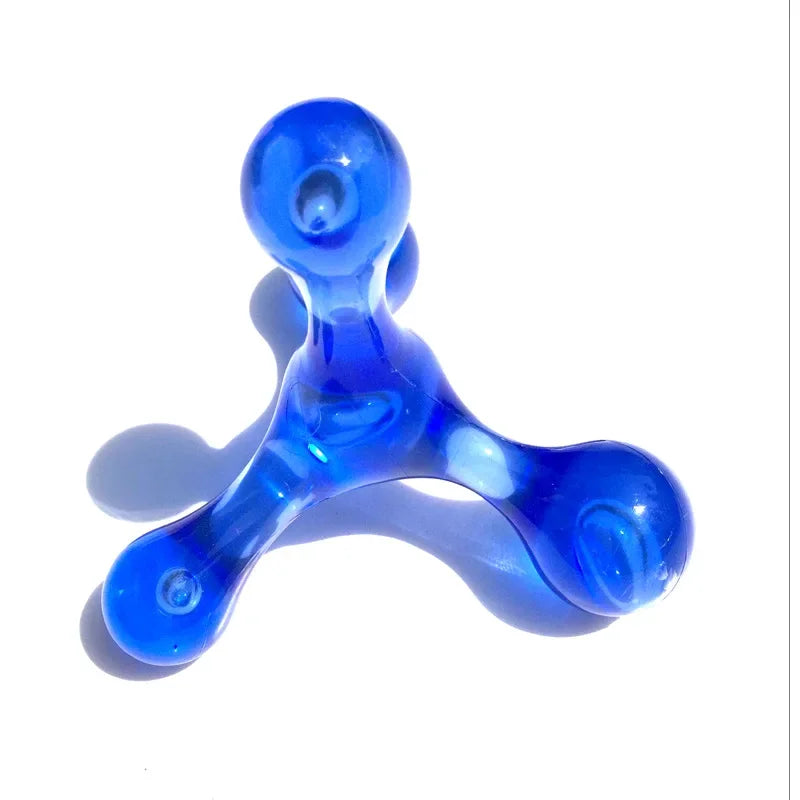 4-Kugel Mini-Handmassager | Akupressur-Werkzeug für Arme, Rücken, Beine, Kopf & Füße | Entspannung & Ödem-Fett-Reduktion Kaufschwan® Blau