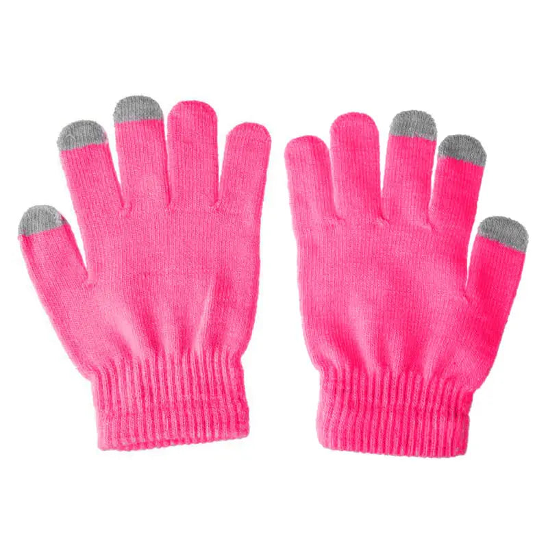 Unisex Winter Strickhandschuhe – Touchscreen-fähige Thermo-Handschuhe | Warme Wollmix Outdoor- & Autofahrer-Handschuhe Kaufschwan® Hellrosa