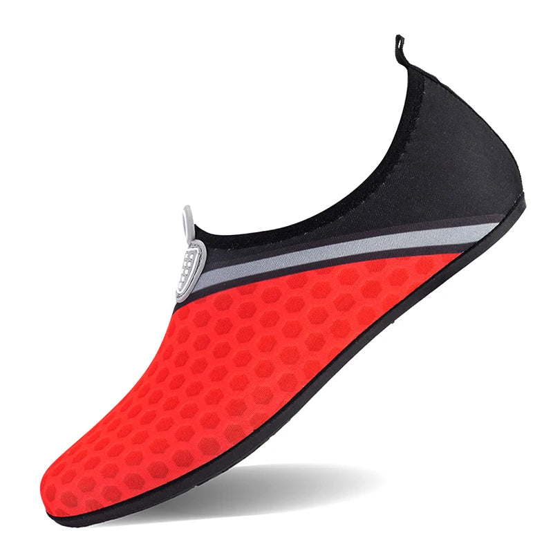 Unisex Aqua Wasserschuhe – Atmungsaktive Schwimmschuhe für Strand, Barfuß & Waten Kaufschwan® Rot 40