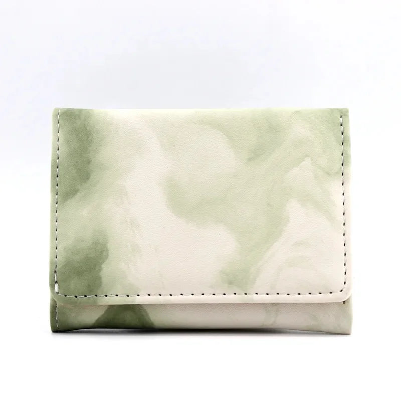 Damen Faltbare Kurzgeldbörse – Einfaches Tri-Fold Design | PU Leder Mini Geldtasche mit Kartenfächern & Münzfach für Studentinnen Kaufschwan® Grün