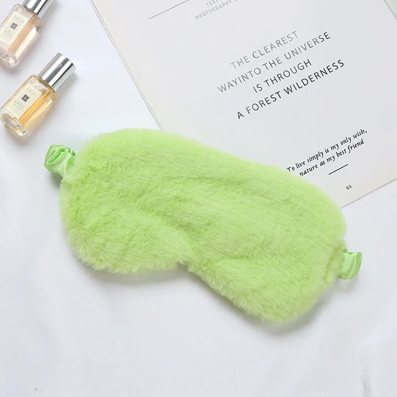 Plüsch Schlafmaske | Weiche & Niedliche Love-Cloud Augenbinde | Bequeme Augenabdeckung für Nickerchen, Reisen & Entspannung Kaufschwan® Grün 20x10cm