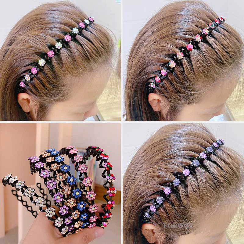 Eleganter Haarreif mit Perlen & Strass – Elastisches, rutschfestes Stirnband mit Blumen für Damen & Mädchen Kaufschwan®