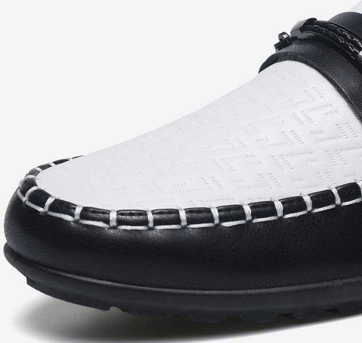 Herren Leder-Loafer – Klassische Runde Mokassins | Flache Slip-On Freizeitschuhe aus Weichem PU-Leder für Büro & Alltag Kaufschwan®