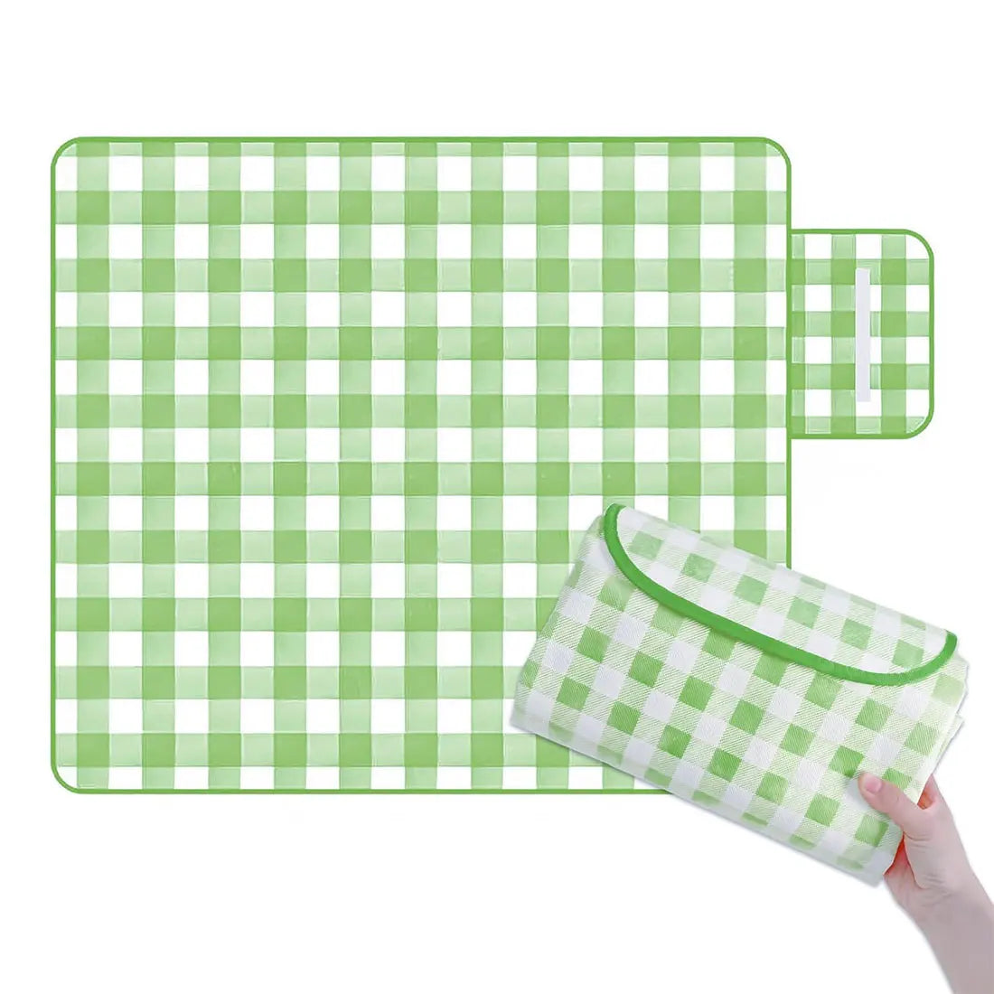 Outdoor Picknickdecke – Faltbare Wasserdichte & Sandfeste Matte | Tragbare Strand-, Wiesen- & Reise Picknickdecke Kaufschwan® Grün 100x150cm