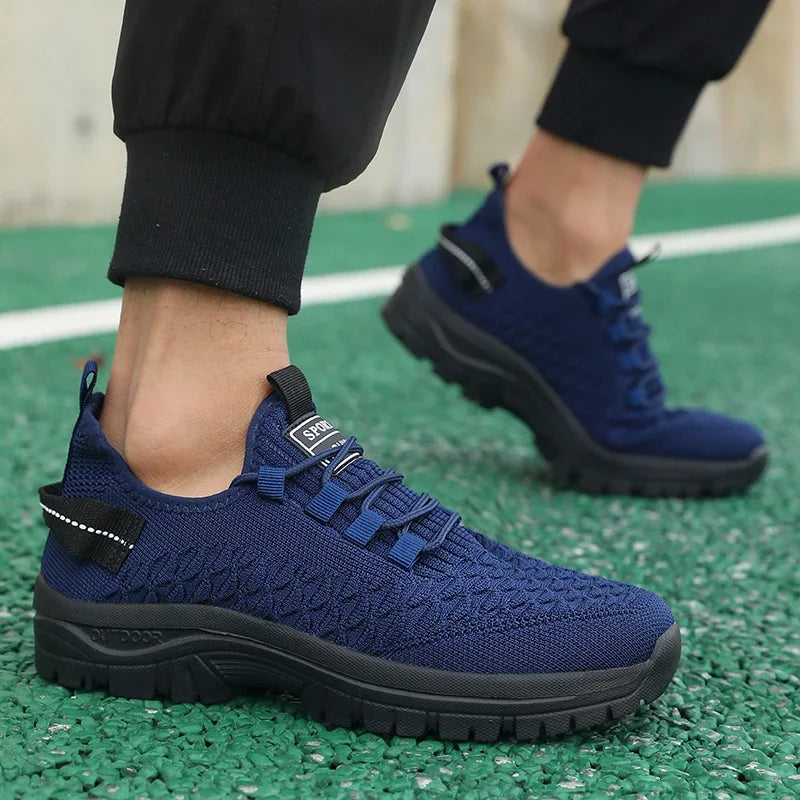 Herren Outdoor Sneaker in Leuchtgelb – Atmungsaktive Mesh Sportschuhe | Stoßdämpfendes Trend-Abenteuer Schuhwerk Kaufschwan®