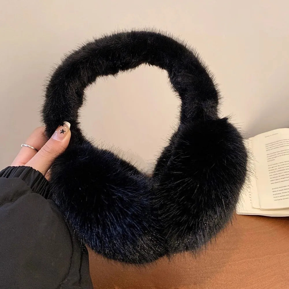Winter Ohrwärmer – Unisex Weiche Plüsch Earmuffs | Outdoor Mode Einfarbig Ohrklappen-Schutz für Damen & Herren Kaufschwan® Schwarz