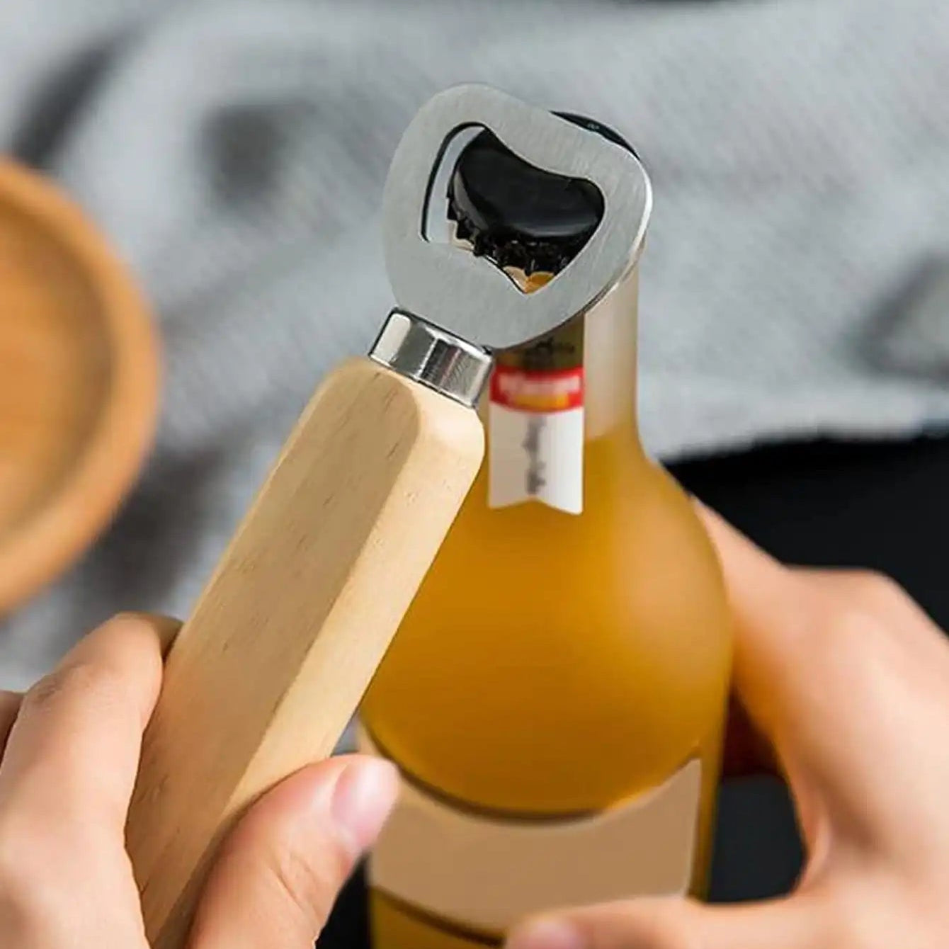 Flaschenöffner mit Holzgriff – Professionelles Bartender Werkzeug Kaufschwan®