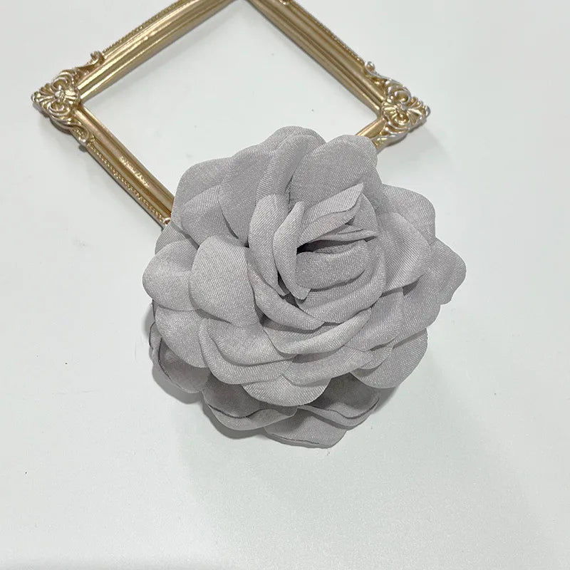 Stoff-Rosen-Haarklammern – Elegante Haaraccessoires für Damen & Mädchen Kaufschwan® Grau