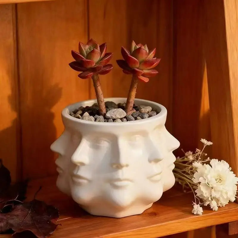 Abstrakter Facettierter Blumentopf – Kreativer Sukkulenten Pflanztopf | Innen-, Balkon- & Garten Dekoration Kaufschwan®