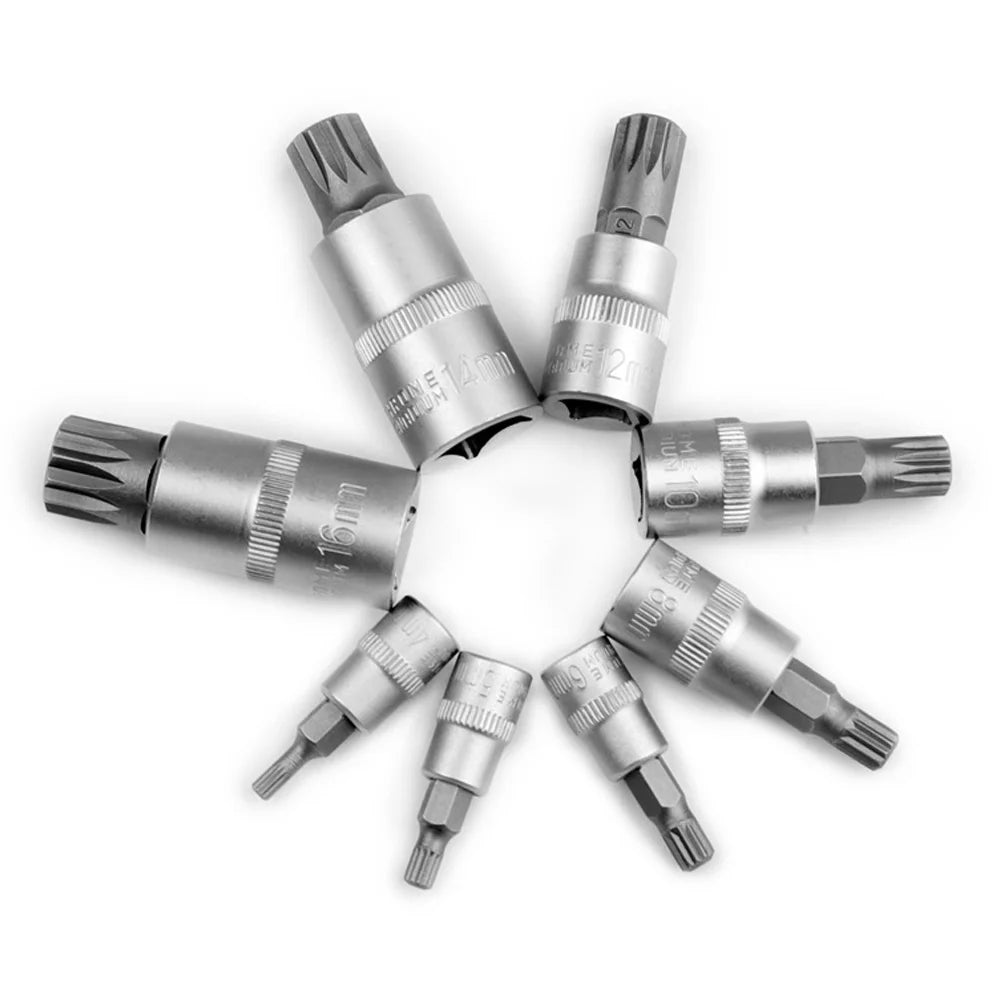 10-teiliges 1/2" Antrieb Multi-Zahn Steckschlüssel Set M4-M18 Innensechskant Ratschen Kit