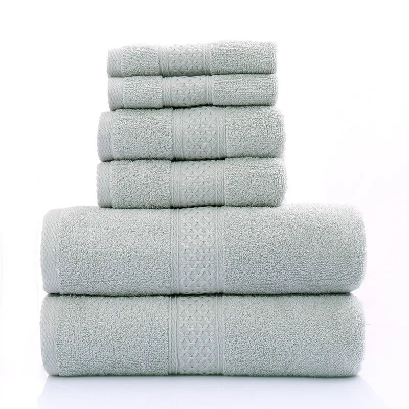 6-teiliges / 3-teiliges Baumwoll Handtuch Set – Luxuriös Bestickt mit Spitze | Bade-, Hand- & Gesichtstücher in 17 Farben, Schnell Trocknend