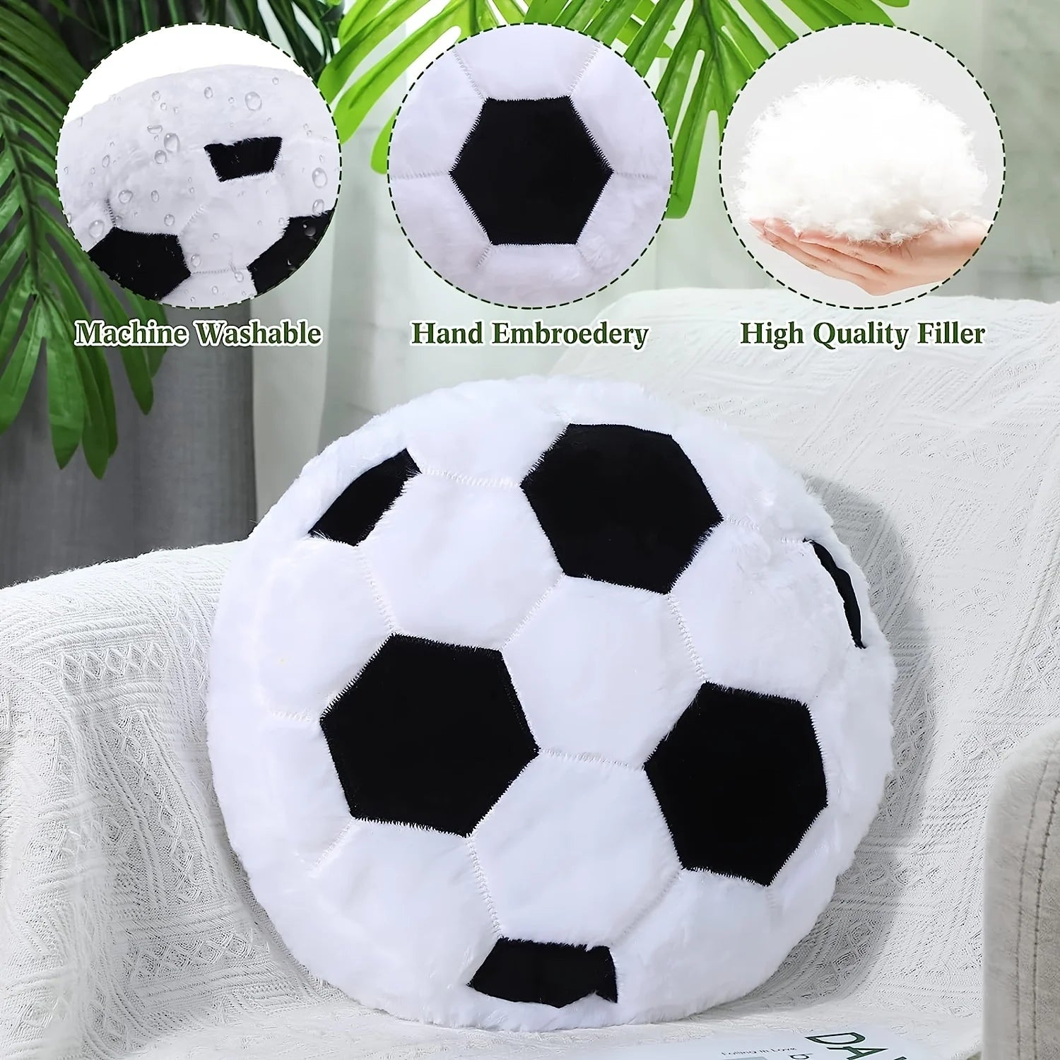 Fußball Plüschkissen | Fan Kissen | Geschenk für Freund | Gemütliche Wohnungsdekoration | Must-Have für Sportliebhaber Kaufschwan®