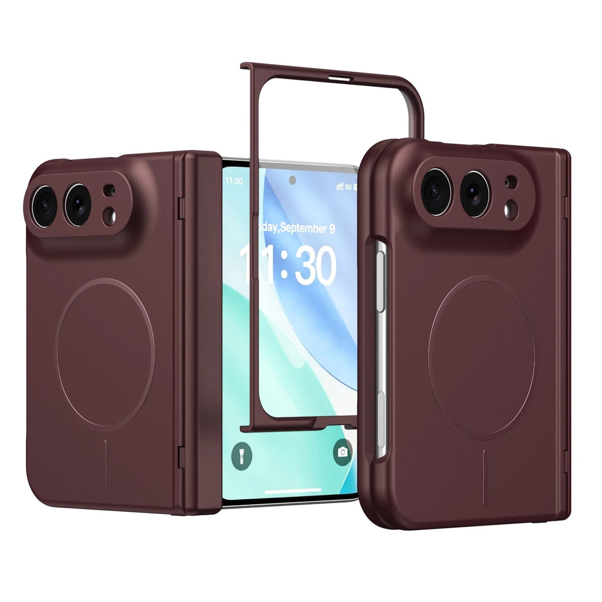 Luxuriöse Magnetische Schutzhülle mit Weicher Haptik für iPhone Duo 18 Fold – MagSafe-Kompatible Hartschale mit Glasfolie und Scharnierschutz Kaufschwan®