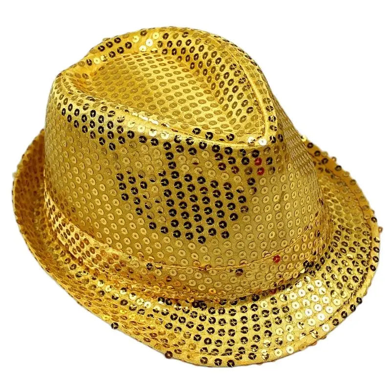 Britischer Top Jazz Hut – Herren & Damen Bühnenhut mit Pailletten, Glänzende Weihnachtsfedora, Party, Eltern-Kind, Halloween Kaufschwan®