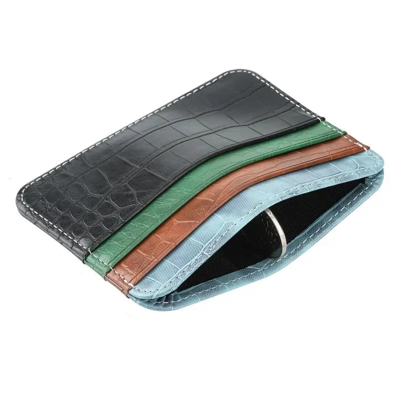 Schmale Mini-Geldbörse aus PU-Leder für Damen & Herren – Kartenetui für Münzen, Geld, Ausweis-, Visiten- & Kreditkarten Kaufschwan®