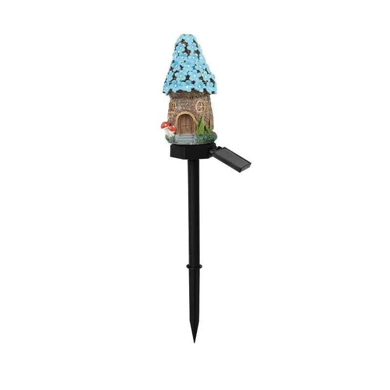 Solarbetriebene LED-Feehaus-Gartenleuchte – Miniatur-Resin-Hütte, Wasserdichte Außenbeleuchtung für Rasen & Weihnachtsdekoration Kaufschwan®