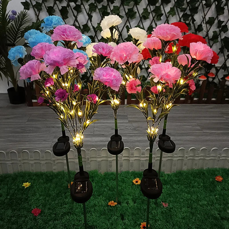LED Solar Nelken- & Rosenblumen-Feenlichterkette – Wasserdichte Gartenlichter für Hof, Rasen, Wege & Muttertagsgeschenk Kaufschwan®