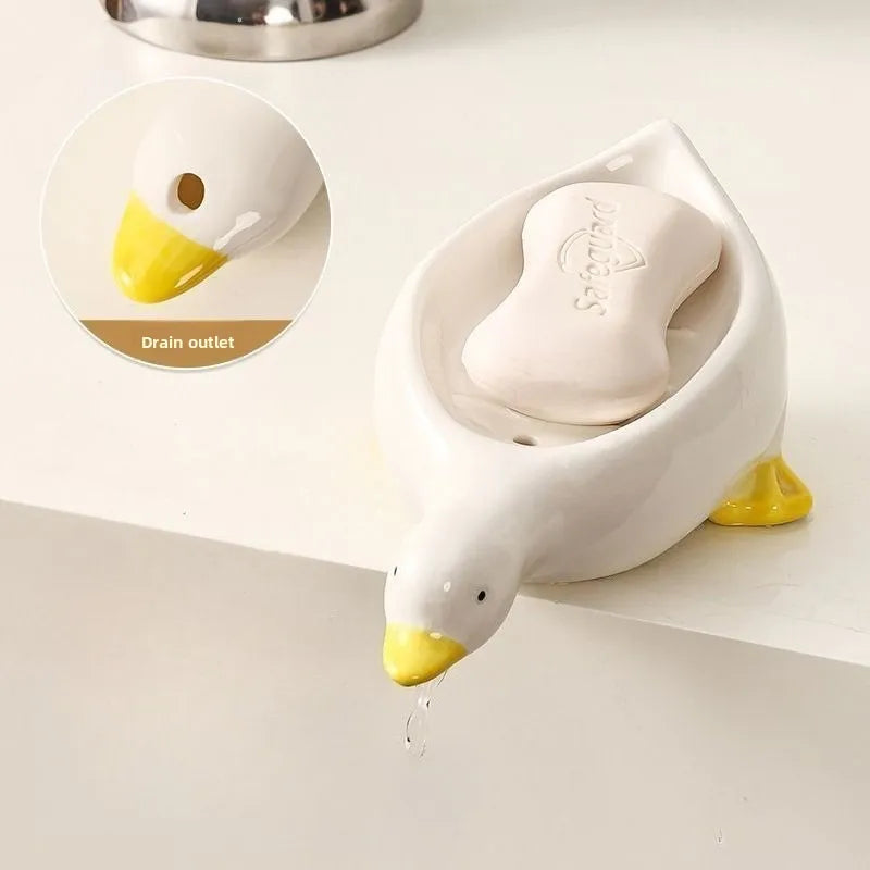 Süßer Seifenhalter in Entenform – Selbstentwässernde Kunststoff-Ablage für Bad & Waschbecken Kaufschwan®