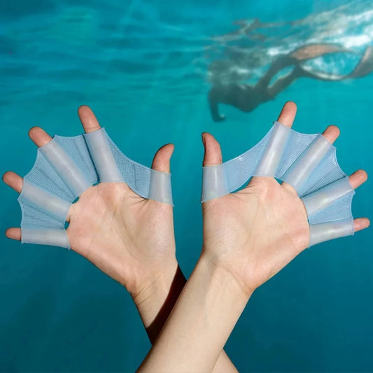 Silikon Schwimmflossen & Handschuhe | Schwimmtrainings-Ausrüstung für Herren, Damen & Kinder | Pool Sport Profi Finger-Paddel Kaufschwan®