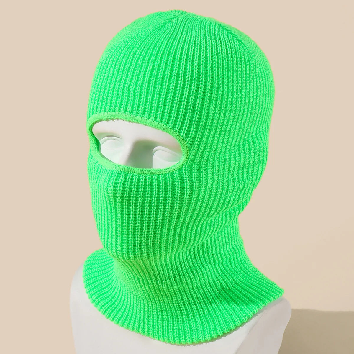 Unisex 1-Loch Skimaske Balaclava – Gestrickte Vollgesichts-Beanie Mütze | Winddichte Wintermütze für Damen & Herren beim Radfahren & Outdoor
