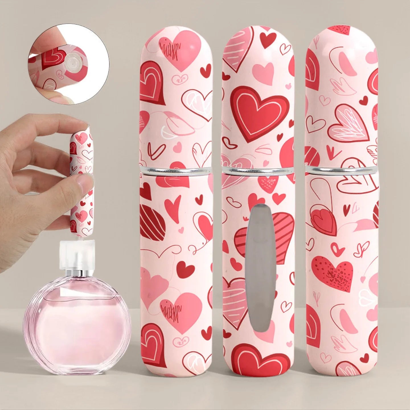 3Pcs 5ml Perfume Refillable Bottle Printing Flower Portable Mini Travel Spray Atomizer for Women Pocket Cologne Dispenser Kaufschwan®