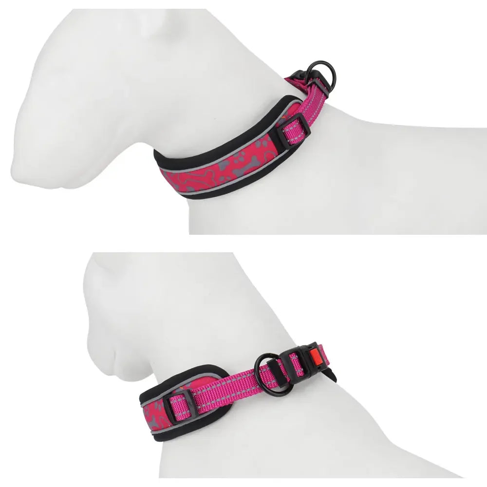 Breites Reflektierendes Weiches Hundehalsband Verstellbar Dick Strapazierfähig für Mittel Große Hunde Kaufschwan®