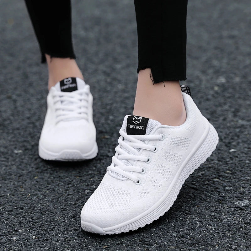Damen Sportschuhe – Modische Plateau-Sneaker | Frühling & Winter Freizeitschuhe & Laufschuhe für Frauen Kaufschwan® Weiß 38