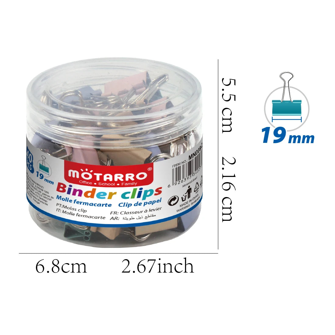40 Stück Bunte Dovetail Büroklammern – 19mm Langstiel-Klammern | Praktische Papierclips für Schule, Büro & Studium (1 Box) Kaufschwan®