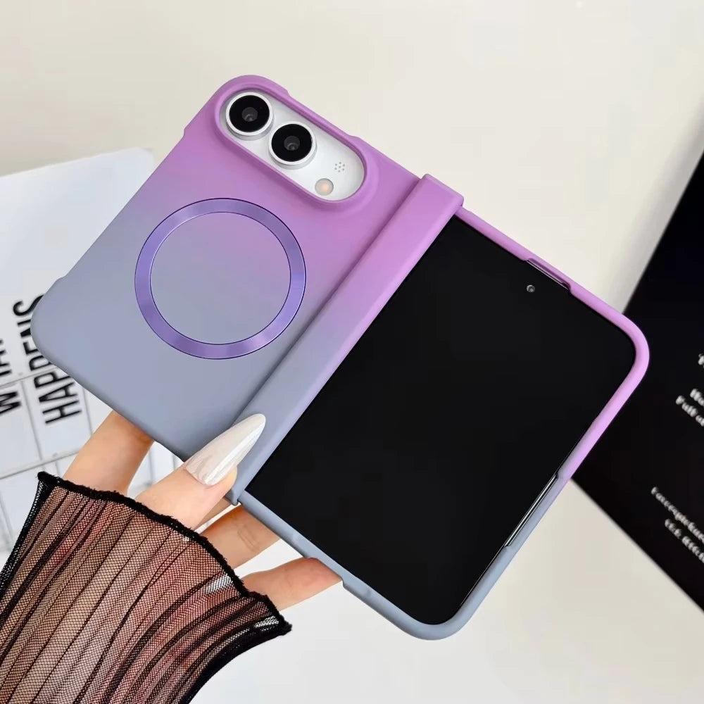 Magnetische Schutzhülle mit Farbverlauf für iPhone Duo Ultra 18 Fold – MagSafe-Kompatible Matte Hart-PC-Hülle mit Scharnierschutz Kaufschwan®