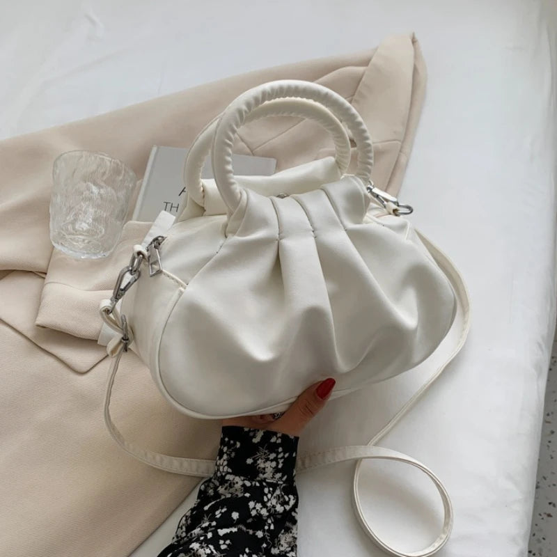 Retro Schultertasche mit Falten-Design – Mehrfarbige Damen Crossbody Handtasche & Elegante Top-Handle Bag Kaufschwan®