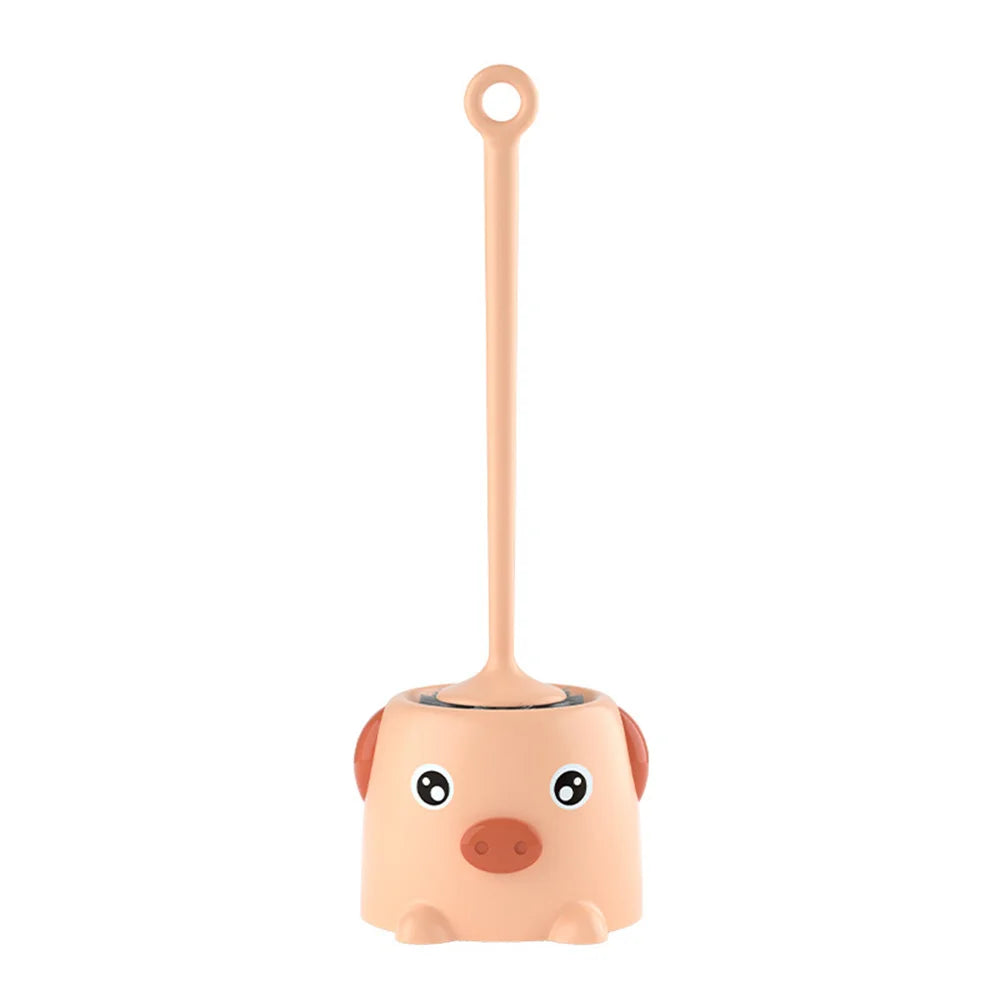 Toilettenbürste im Schweinchen-Design – Weiche Borsten, Auslaufsicherer Halter, Schnell Trocknend, WC-Reinigungsbürste Kaufschwan® Rosa