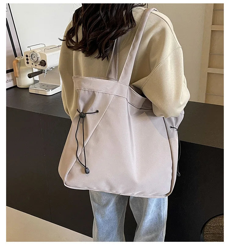 Casual Fashion Tote Bag mit Großer Kapazität – Damen Schultertasche für Reisen & Alltag | Ästhetische Handtasche mit Kordelzug Kaufschwan®