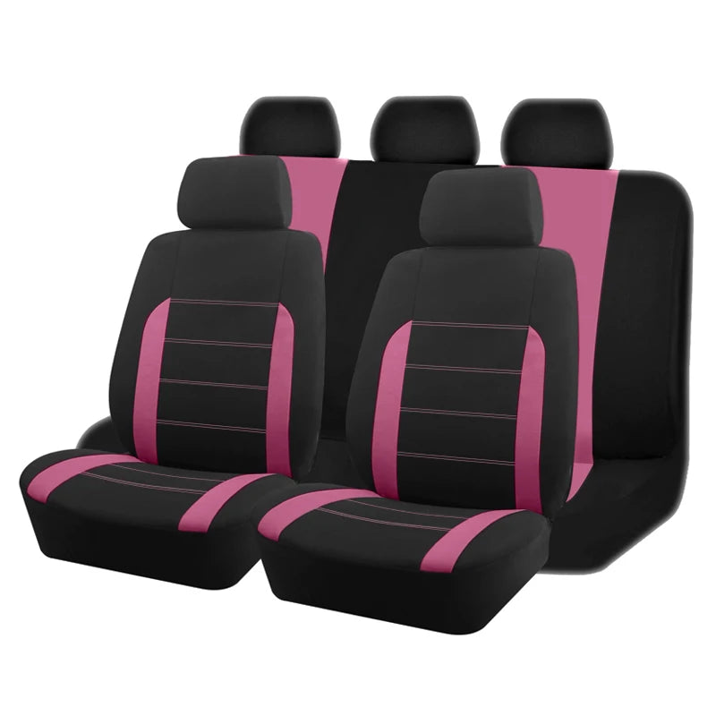 Universelle Autositzbezüge – Komplettset für Auto, SUV, LKW & Van – Strapazierfähig, Atmungsaktiv & Leicht zu Montieren Kaufschwan® Rosa 5-Sitzer