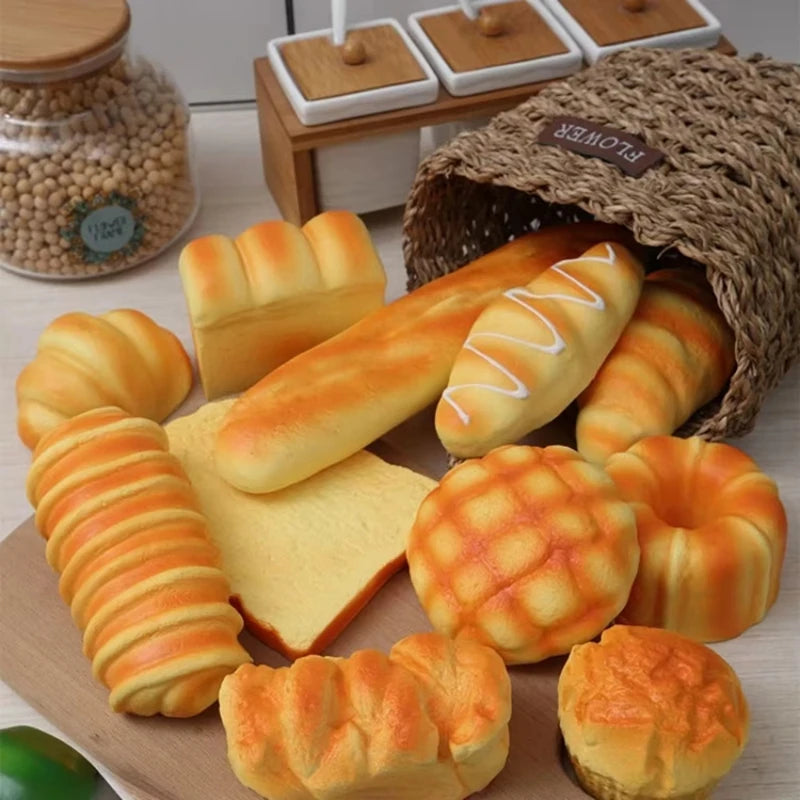 Squishy Lebensmittel-Simulationsspielzeug – Langsam Aufgehende Donut-, Croissant-, Brötchen-, Toastbrot-, Waffel- & Baguette-Knautschspielzeuge Kaufschwan®